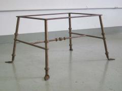 Marc Du Plantier Pair of French 1940s Gilt Iron Benches Stools Attributed to Marc Duplantier - 1787165