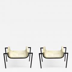 Marc Du Plantier Two French Parchment Benches in the Style of Marc du Plantier - 1605552