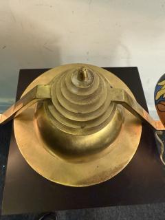 Marc Errol RARE MODERNIST BRASS ART DECO LAMP ENAMELED FLOWER GLASS SHADES BY MARC ERROL - 4353583