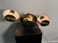Marc Errol RARE MODERNIST BRASS ART DECO LAMP ENAMELED FLOWER GLASS SHADES BY MARC ERROL - 4353585