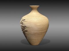 Marc Fish Contemporary Ash Rose Gold Leaf Three Triptych Vessels UK 21st c - 4083481
