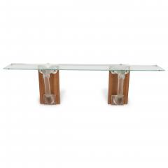 Marc Lalique French Glass Deer Head Wall Console Table - 4646444