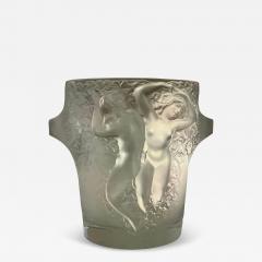 Marc Lalique French Molded Polished Crystal Champagne Cooler Ice Bucket Ganymede Lalique - 4126915