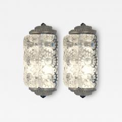 Marc Lalique Pair of Marc Lalique S ville Crystal Wall Sconces Designed 1947 - 4476958