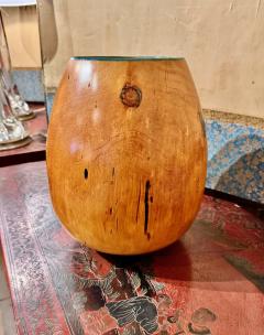 Marc Wroe Turned Turquoise Inlaid Wood Vessel I - 4244835
