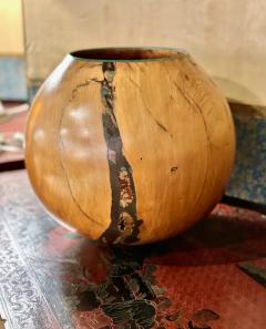 Marc Wroe Turned Turquoise Inlaid Wood Vessel II - 4244849