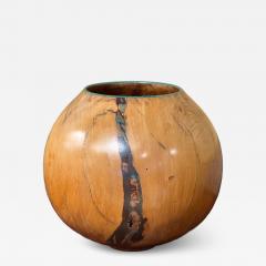 Marc Wroe Turned Turquoise Inlaid Wood Vessel II - 4247256