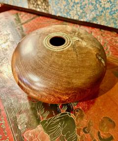 Marc Wroe Turned Turquoise Inlaid Wood Vessel III - 4244857