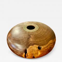 Marc Wroe Turned Turquoise Inlaid Wood Vessel III - 4247258