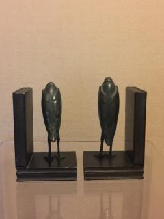 Marcel Andre Bouraine PAIR OF ART DECO MARCEL ANDRE BOURAINE MARIBOU STORK BOOKENDS - 782319