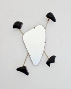 Marcel Asselbur WALL MOUNTED COAT RACK WITH MIRROR BY GEORGES JOUVE FOR MARCEL ASSELBUR - 1581178