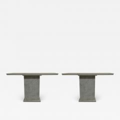 Marcel Breuer 2 Italian Mid Century Modern Carrara Marble Consoles Sofa Tables Marcel Breuer - 1791368