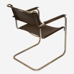 Marcel Breuer B34 Bauhaus Leather Arm Chairs by Marcel Breuer Pair - 3067720