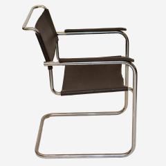 Marcel Breuer B34 Bauhaus Leather Arm Chairs by Marcel Breuer Pair - 3067722