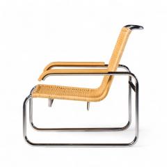 Marcel Breuer Marcel Breuer for Thonet B35 Mid Century Chrome and Rattan Lounge Chairs Pair - 4413827
