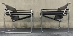 Marcel Breuer Pair of Signed Marcel Breuer Wassily Lounge Chairs Stendig Made in Finland 1970s - 3165470