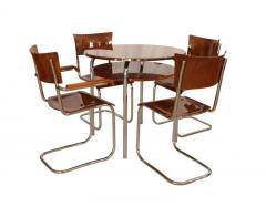 Marcel Breuer Restored Bauhaus Cantilever Seating Group Walnut and Chrome Czech circa 1930 - 1481426