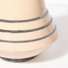 Marcel F lix Guillard Art Deco Machine Age Craquelure Cream Ceramic Table Lamp signed Marcel Guillard - 4514392