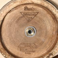 Marcel F lix Guillard Art Deco Machine Age Craquelure Cream Ceramic Table Lamp signed Marcel Guillard - 4514393