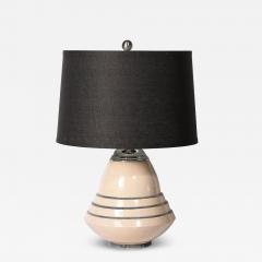 Marcel F lix Guillard Art Deco Machine Age Craquelure Cream Ceramic Table Lamp signed Marcel Guillard - 4515482