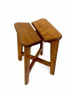Marcel Gascoin Marcel Gascoin French Tabouret Oak Trefle Side Table Edition Arhec - 4693324