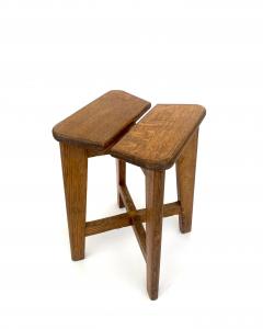 Marcel Gascoin Marcel Gascoin French Tabouret Oak Trefle Side Table Edition Arhec - 4693325