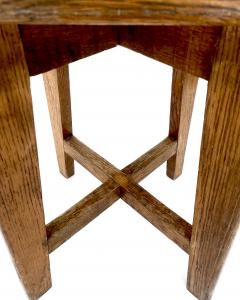 Marcel Gascoin Marcel Gascoin French Tabouret Oak Trefle Side Table Edition Arhec - 4693335