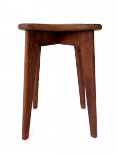 Marcel Gascoin Marcel Gascoin French Tabouret Oak Trefle Side Table Edition Arhec circa 1953 - 815933