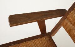 Marcel Gascoin Oak Straw French Modernist Armchair France c 1950 - 4143855