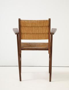 Marcel Gascoin Oak Straw French Modernist Armchair France c 1950 - 4143859