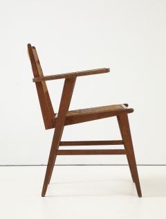 Marcel Gascoin Oak Straw French Modernist Armchair France c 1950 - 4143860
