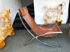 Marcello Cuneo Lounge Chair Leather and Chrome by Marcello Cuneo Italy 1970s - 549984