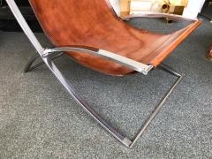 Marcello Cuneo Lounge Chair Leather and Chrome by Marcello Cuneo Italy 1970s - 549986