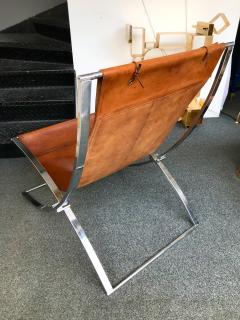 Marcello Cuneo Lounge Chair Leather and Chrome by Marcello Cuneo Italy 1970s - 549989