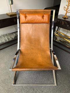 Marcello Cuneo Lounge Chair Leather and Chrome by Marcello Cuneo Italy 1970s - 1125397