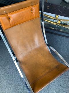 Marcello Cuneo Lounge Chair Leather and Chrome by Marcello Cuneo Italy 1970s - 1125398