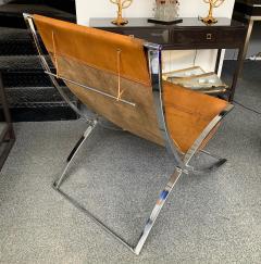 Marcello Cuneo Lounge Chair Leather and Chrome by Marcello Cuneo Italy 1970s - 1125399