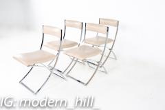 Marcello Cuneo Luisa Mid Century Chrome Folding Dining Chairs Set of 4 - 2355792