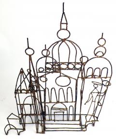 Marcello Fantoni Brutalist Marcello Fantoni Brazed Wire Church Sculpture - 1201998