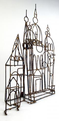 Marcello Fantoni Brutalist Marcello Fantoni Brazed Wire Church Sculpture - 1202002