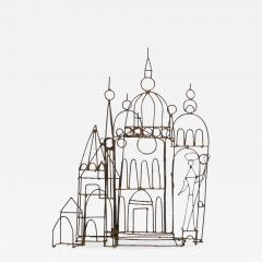 Marcello Fantoni Brutalist Marcello Fantoni Brazed Wire Church Sculpture - 1202550