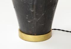 Marcello Fantoni Deep Blue Ceramic and Brass Table Lamp by Marcello Fantoni - 1082615