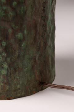 Marcello Fantoni Marcello Fantoni Brutalist Copper Table Lamp with Verdigris Patina 1960s - 4115086