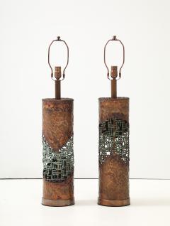 Marcello Fantoni Marcello Fantoni Brutalist Torch Cut Lamps - 4293250