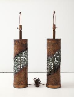 Marcello Fantoni Marcello Fantoni Brutalist Torch Cut Lamps - 4293251