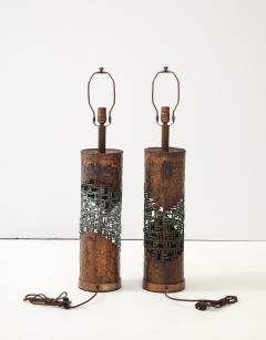 Marcello Fantoni Marcello Fantoni Brutalist Torch Cut Lamps - 4293252