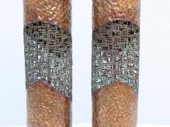 Marcello Fantoni Marcello Fantoni For Raymor Brutalist Copper Table Lamps - 1985971