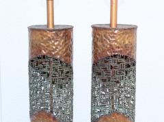 Marcello Fantoni Marcello Fantoni For Raymor Brutalist Copper Table Lamps - 1985972