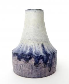 Marcello Fantoni Marcello Fantoni Italian Ceramic Vase with White Blue and Purple Glaze - 818543