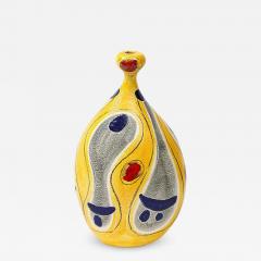 Marcello Fantoni Marcello Fantoni Lamp Base Ceramic Abstract Yellow Blue Signed - 3923095